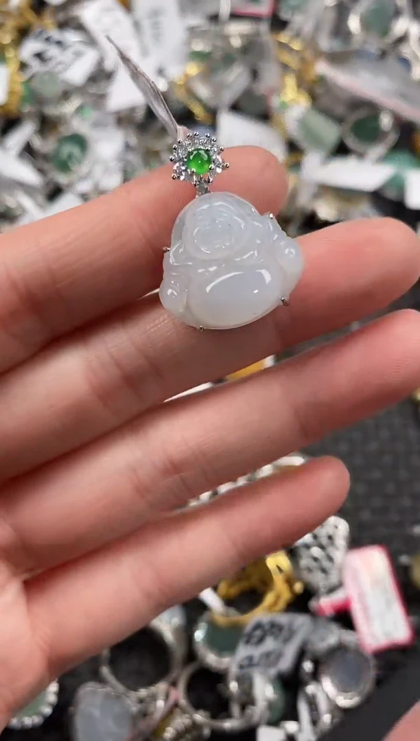 银S925镶嵌戒指翡翠10                 4