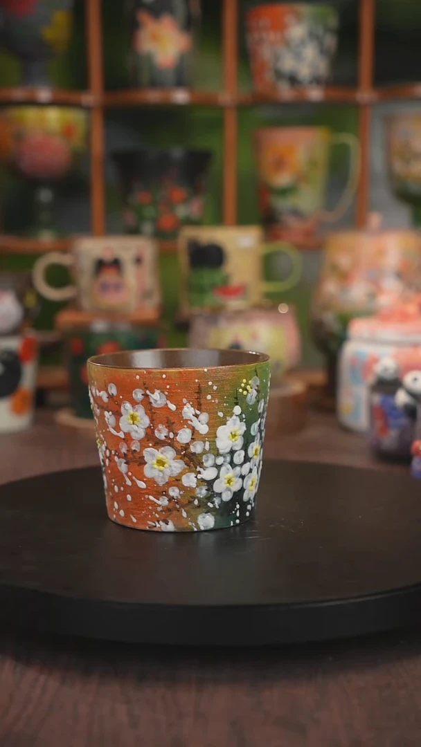 紫砂油画釉下彩手绘