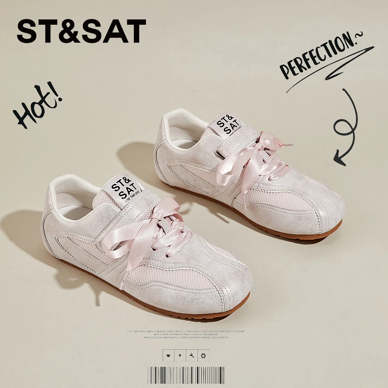 星期六平底德训鞋2025春季新款时尚百搭阿甘鞋轻便软底休闲运动鞋