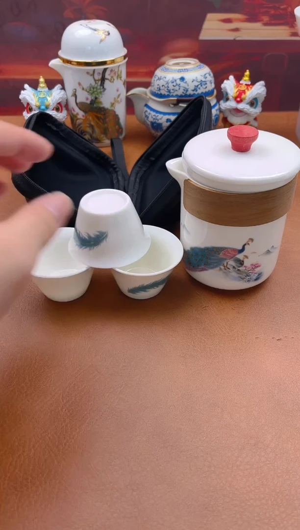 陶瓷茶具摆件旅行套组