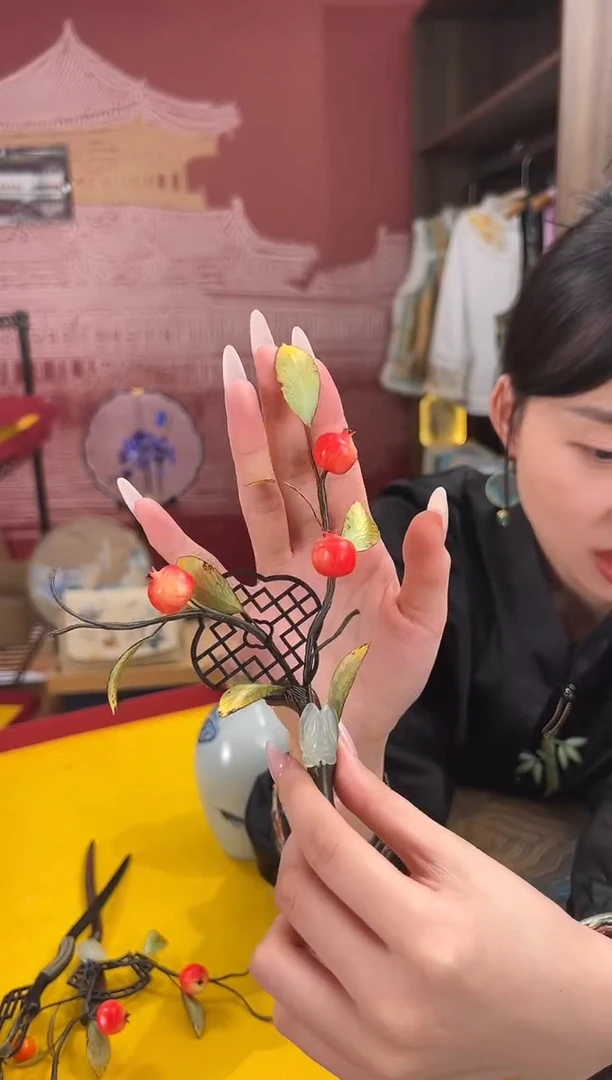 【闪购商品】刺绣非遗绒花（发饰）