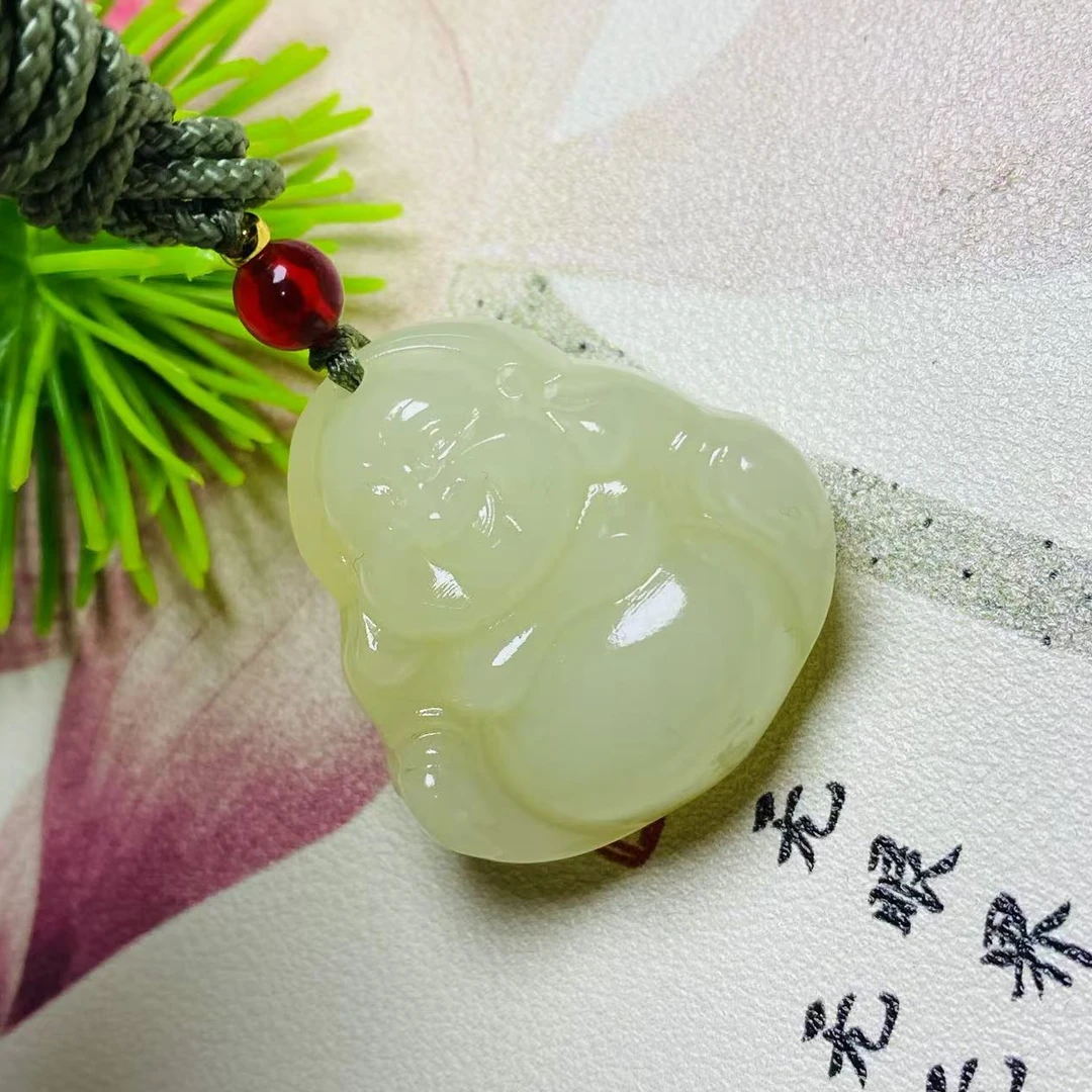 青海清白黄口佛公吊坠1013