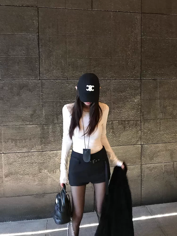 番茄园  长腿比例  条纹复古显瘦西装裤裙