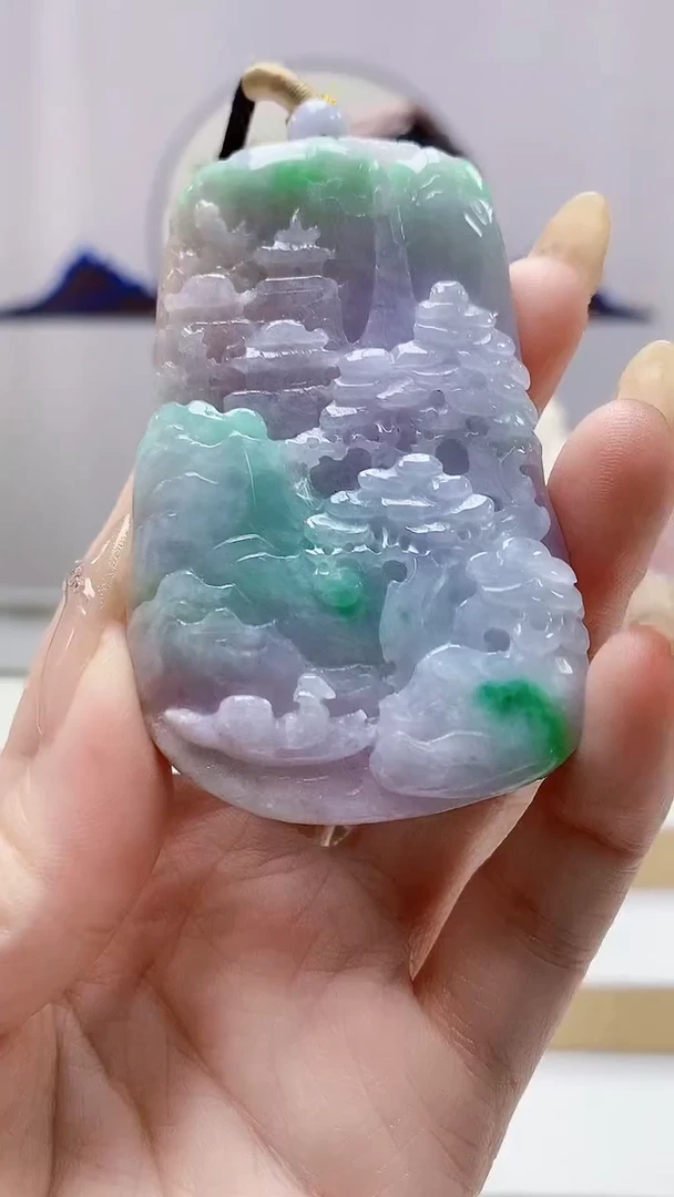 未镶嵌定制翡翠4852DD-毛货挂件19