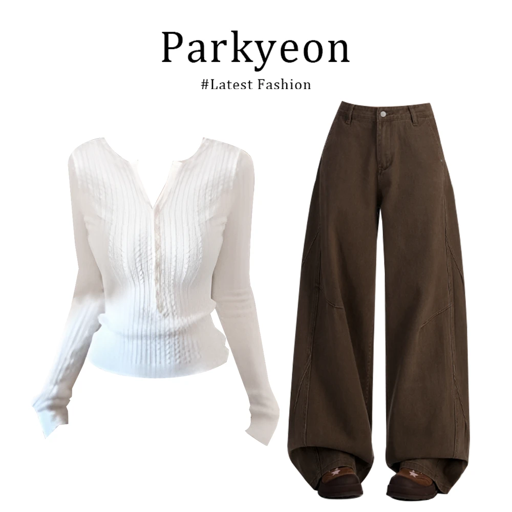 【平价优选】2025辣妹穿搭显瘦长袖针织毛衣休闲裤巨好看早秋套装女