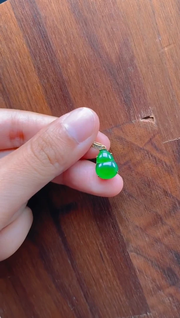 翡翠银S925镶嵌吊坠(不含链)葫芦吊坠