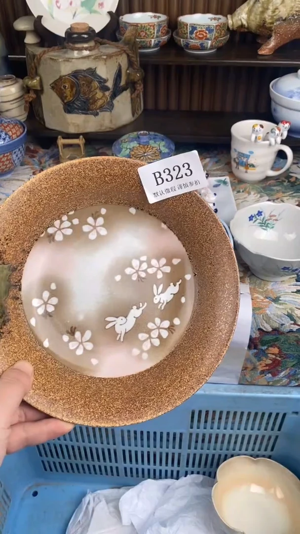 瓷片竹**叶B 323瓷片  一物一拍