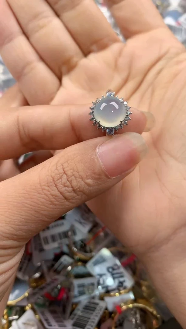 银S925镶嵌戒指翡翠101010----4