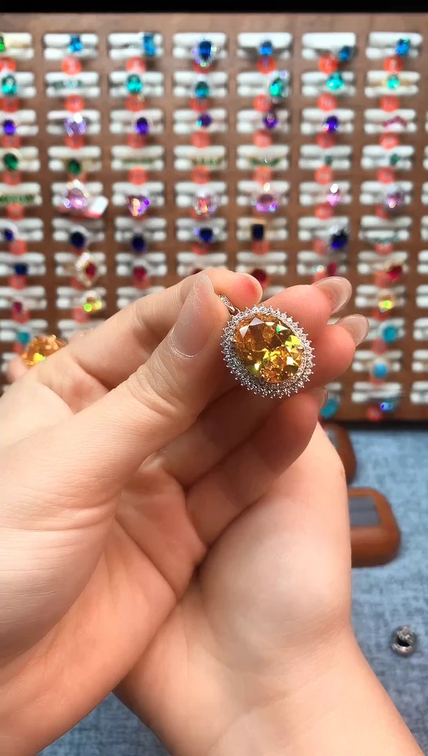 无吊坠925银黄色高订典藏轻奢豪镶戴妃吊坠