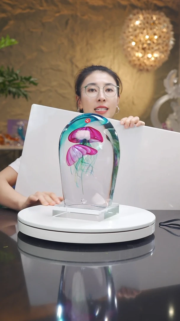 琉璃手工艺品福利双头水母摆件