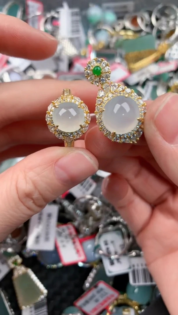 银S925镶嵌戒指翡翠1010----2