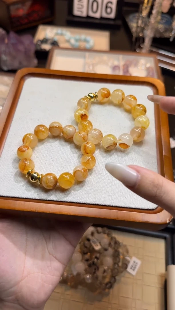 烟晶手链银S925镶嵌天然水晶 多样性发货其一