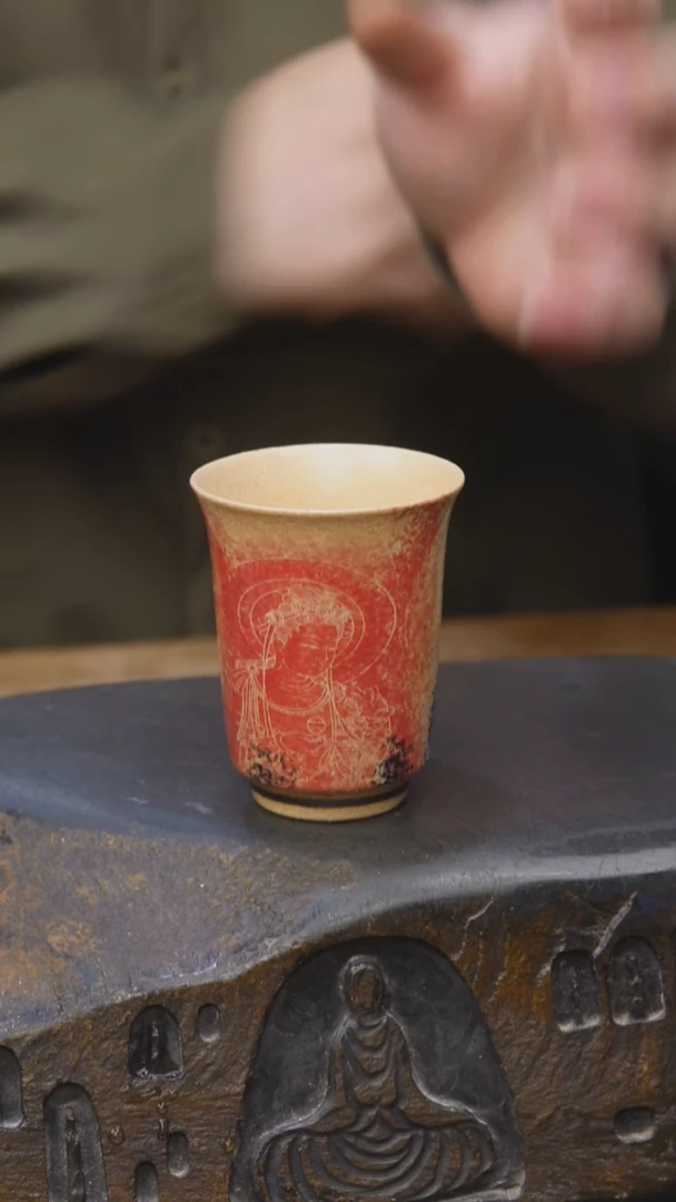 茶具开播福利龙女礼佛图闻香杯