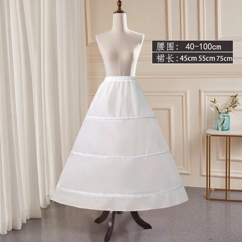 儿童公主衬裙小拖尾有骨裙撑洛丽塔蓬蓬撑裙女童礼服lolita演出