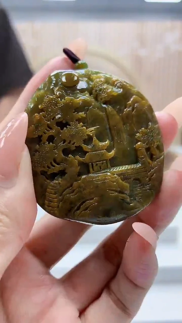 定制翡翠未镶嵌4812MM-毛货挂件26