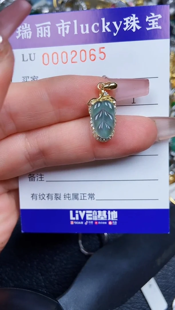 翡翠银S925镶嵌颈饰2065