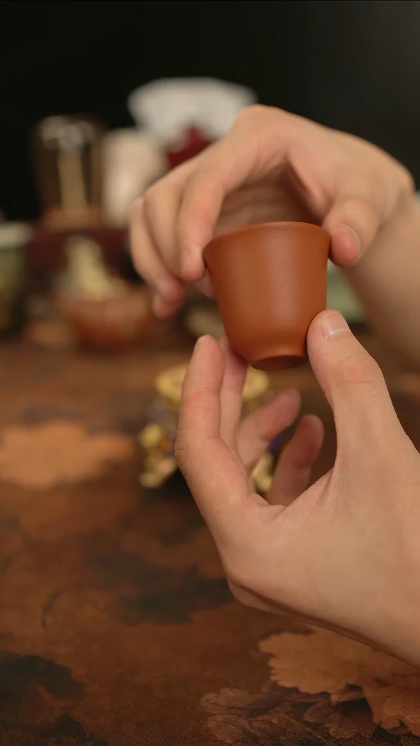 摩吉陶陶闪拍链接 橘皮紫砂杯子