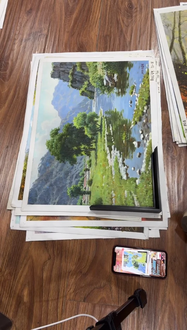 油画【新品含装裱】朝鲜画家原创手绘油画作品
