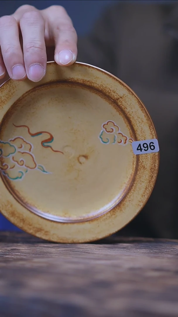 【闪购商品】496景德镇手绘五彩祥云壶承