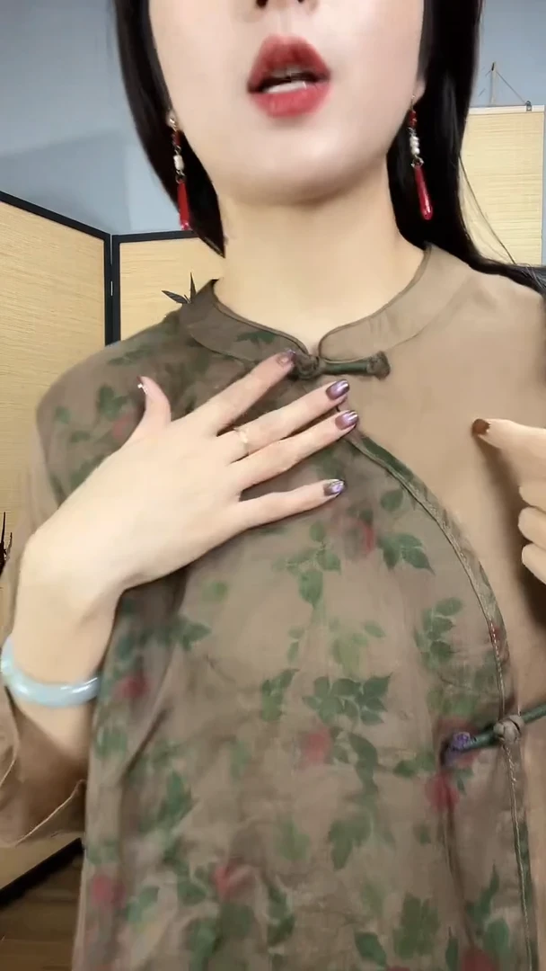 复古国风苎麻印花衬衫