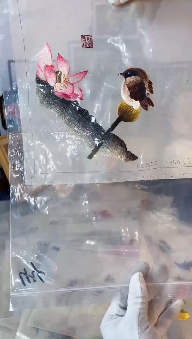 织绣纯手工苏绣双面绣绣布44