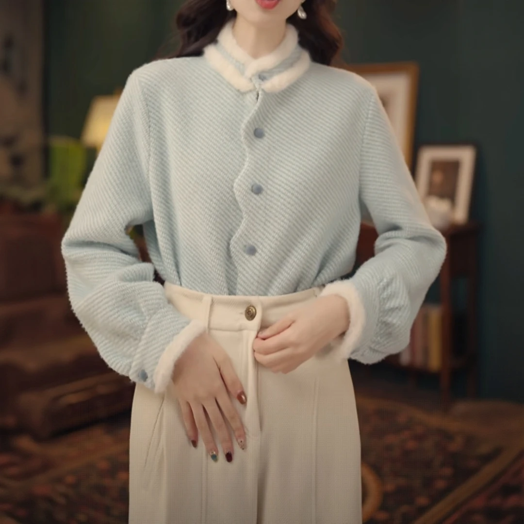 秋冬厚款内搭衬衫拼接衬衣别致漂亮上衣减龄小衫气质百搭长袖衬衣