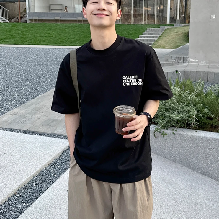 300斤大码美式纯棉印花休闲圆领短袖上衣宽松夏季T恤t恤男士日系