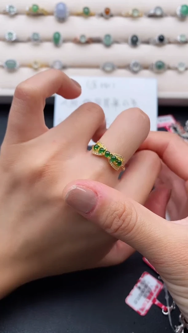 银S925镶嵌戒指翡翠1111111111+10