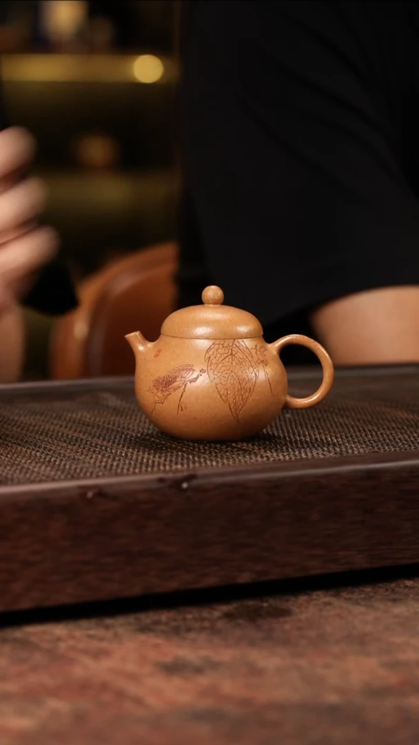茶壶紫砂知秋刻绘