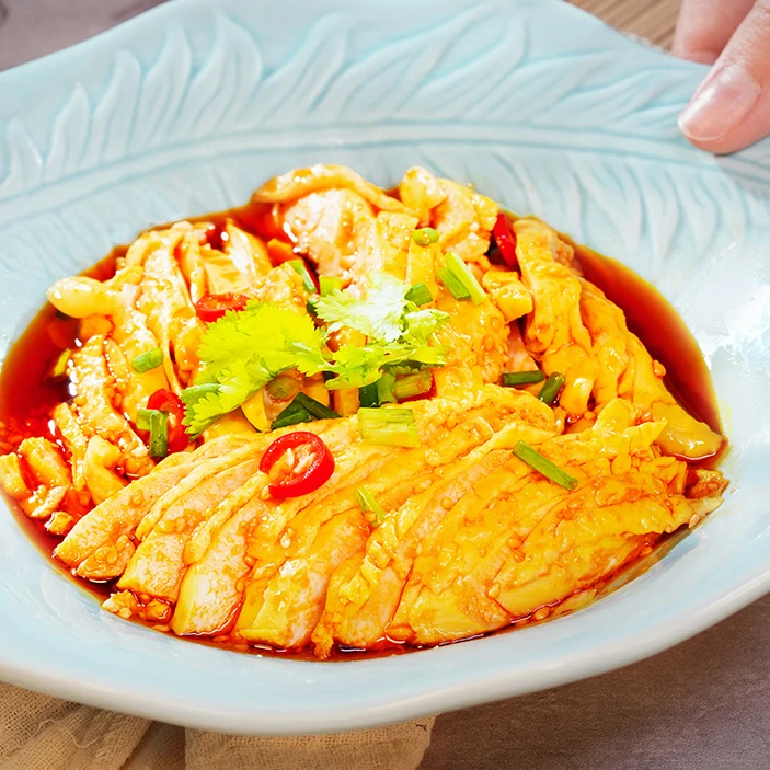 绿坡地去骨椒麻鸡开袋即食凉拌菜口水鸡棒棒鸡麻辣鲜香餐饮预制菜