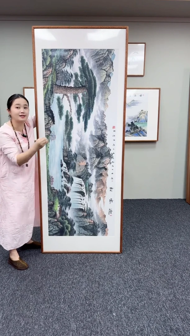 国画山水210*80手绘作品