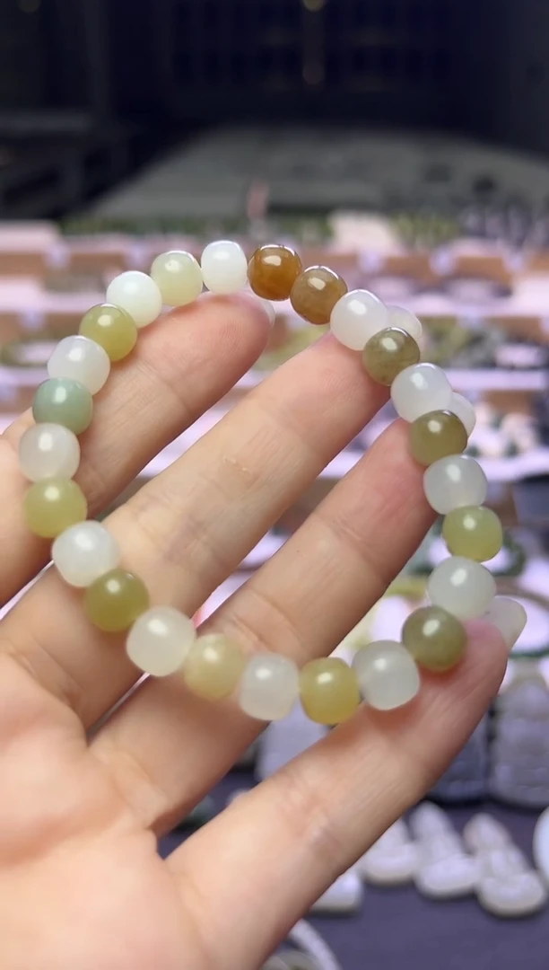 未镶嵌手串和田玉95号链接卡8mm