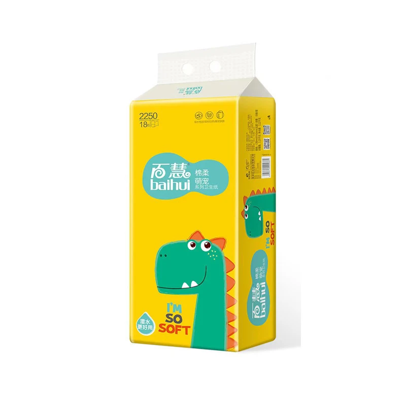 【纸巾】百慧萌宠系列2250克18卷五层卫生纸/袋