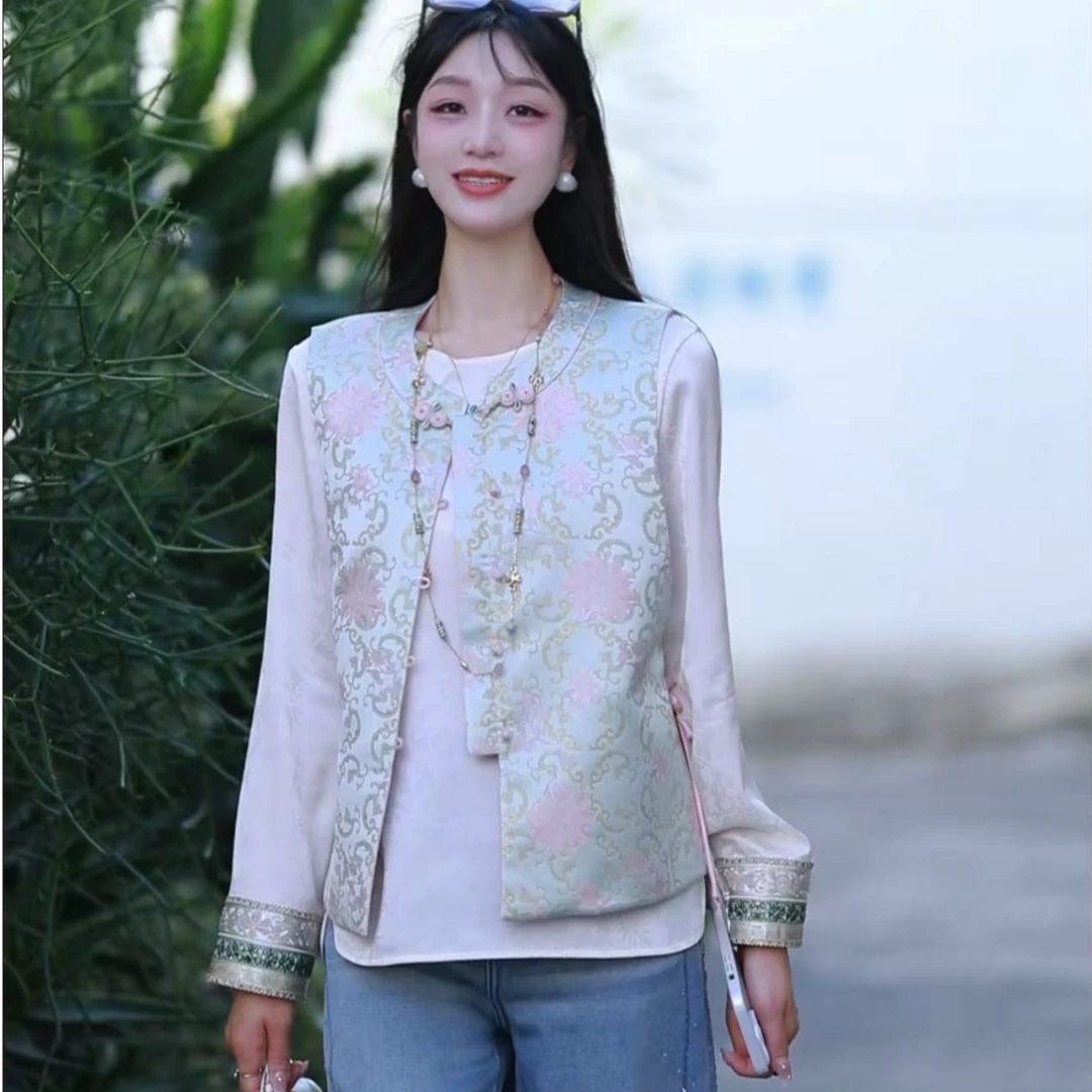 《佩佩定制》《缠枝莲花》团扇纹新中式时尚百搭气质马甲6200