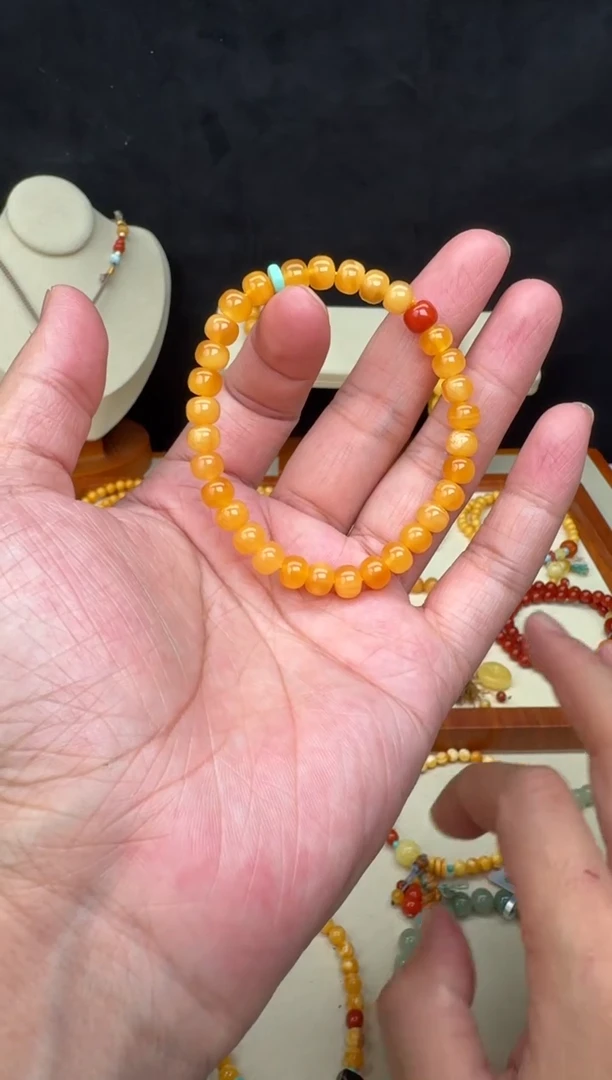 手链蜜蜡未镶嵌老花蜡老型珠