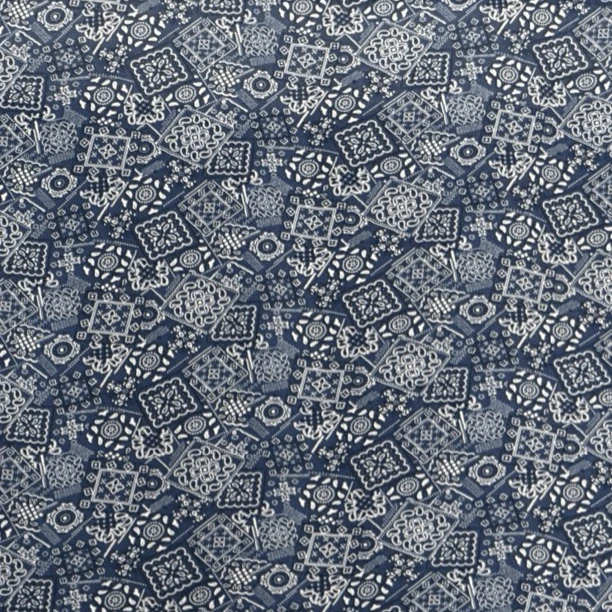 重磅棉绸.蓝色民族风格子.春夏连衣裙旗袍面料凉快透气