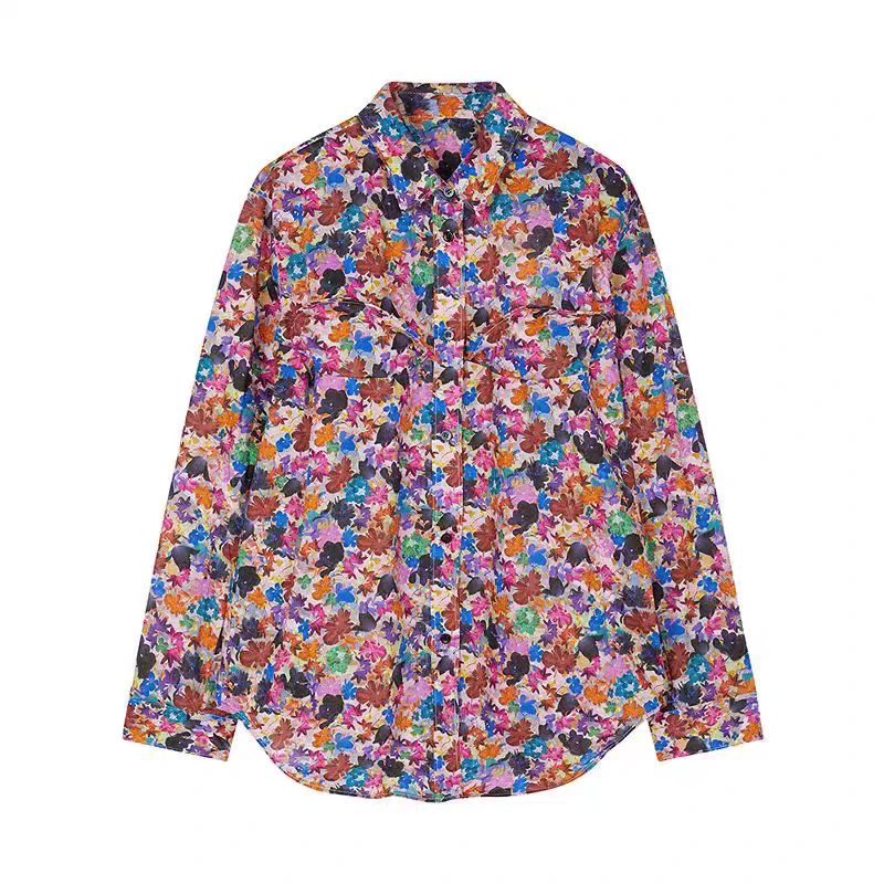 1703新款港式复古碎花衬衫宽松显瘦洋气百搭个性上衣休闲女