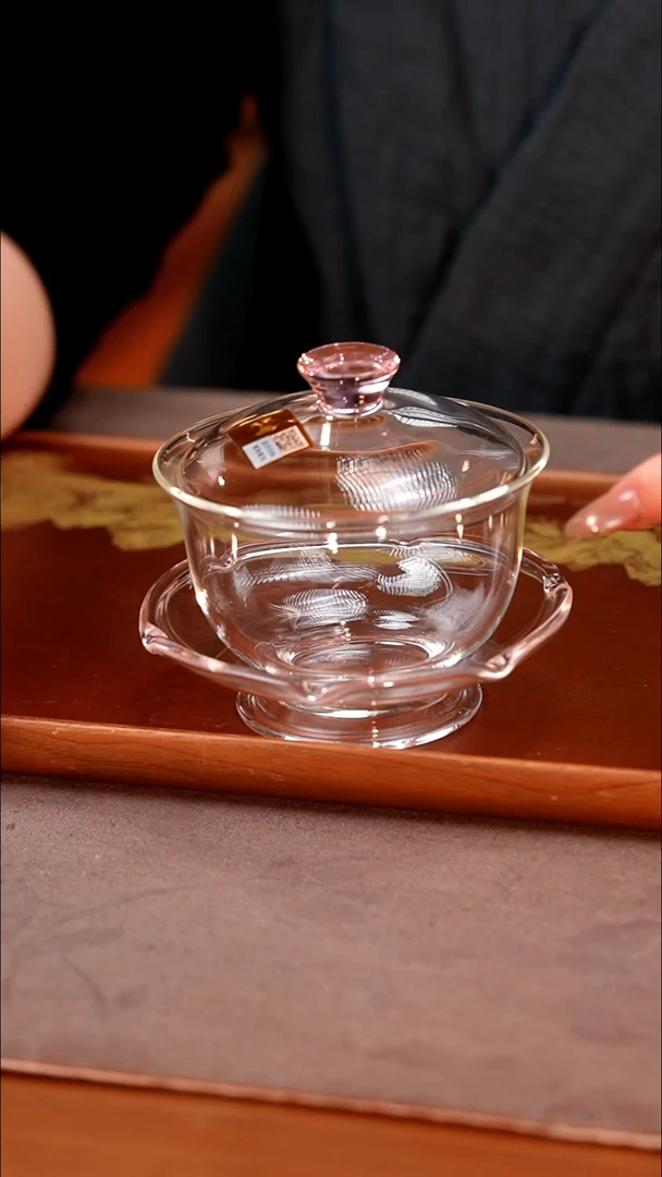 禾器/晶彩沁莲盖碗/浅粉/定制版