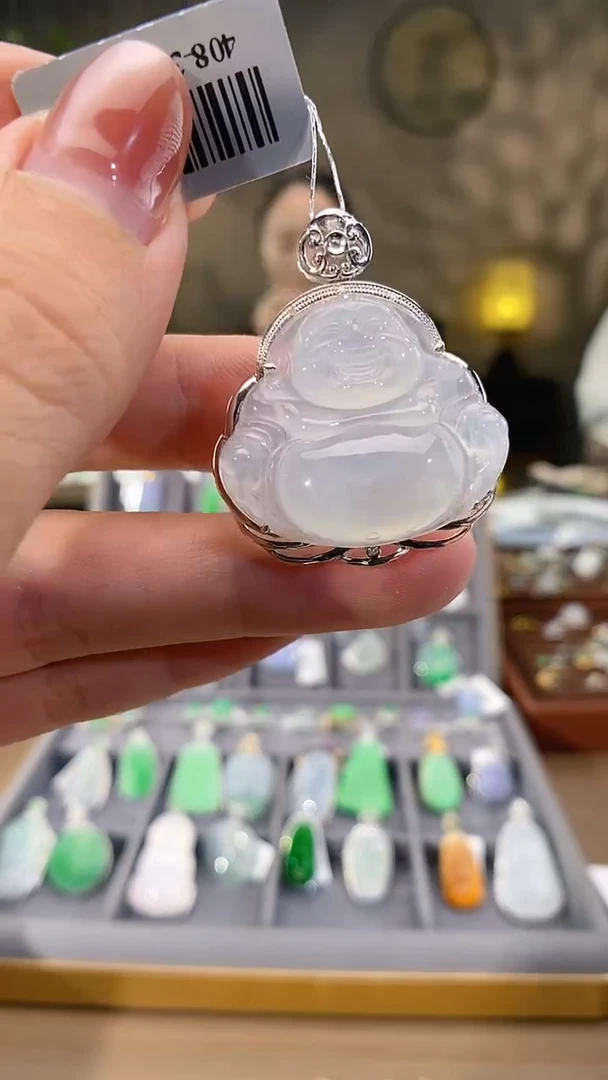 吊坠(不含链)18K金镶嵌翡翠佛公