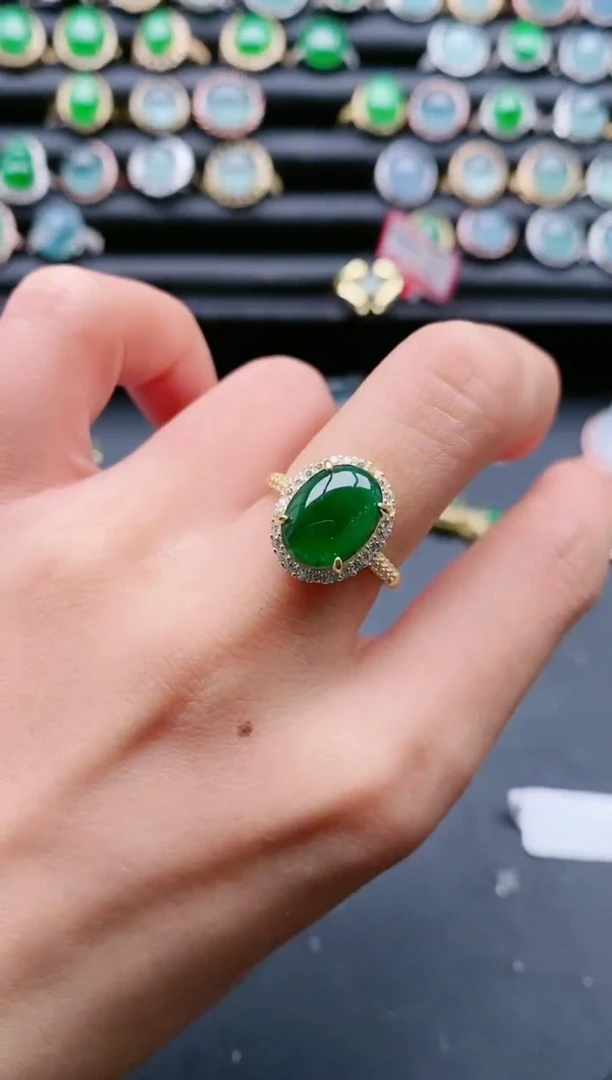 【闪购商品】翡翠戒指银S925镶嵌11111