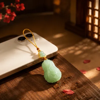 吉祥如意白菜手机链个性挂饰高档古风钥匙扣男女吊坠饰挂件创意