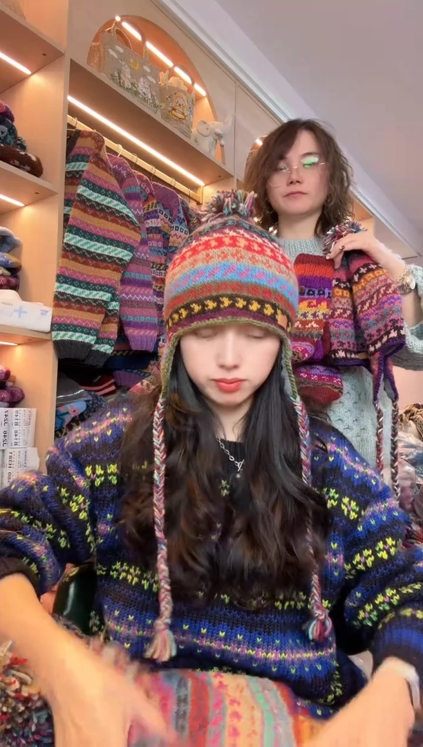 绵羊毛Z**如百羊毛护耳帽682