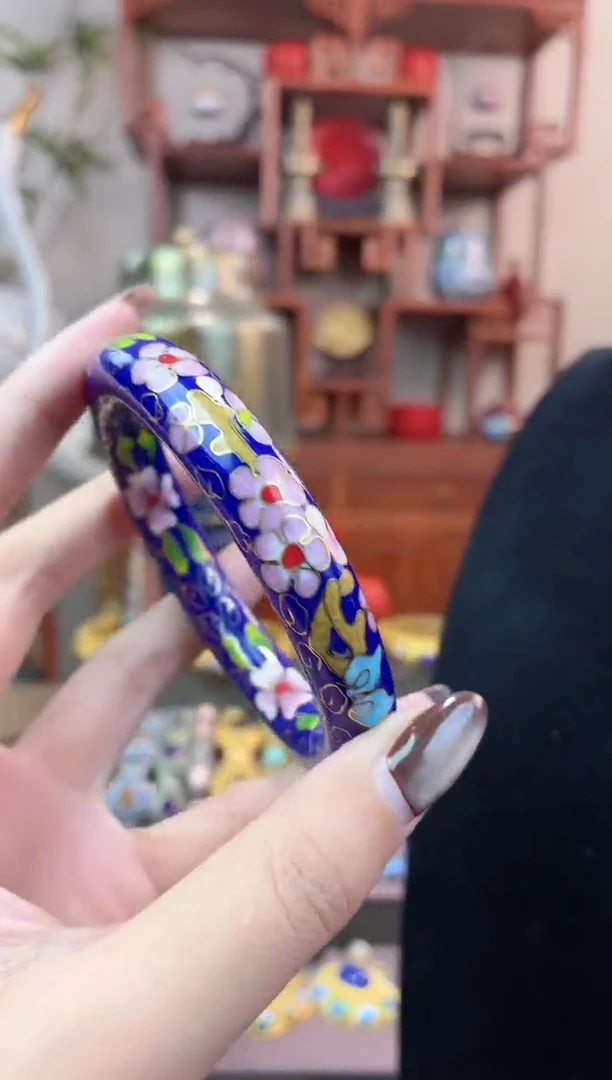 非遗手工景泰蓝镯子宝蓝