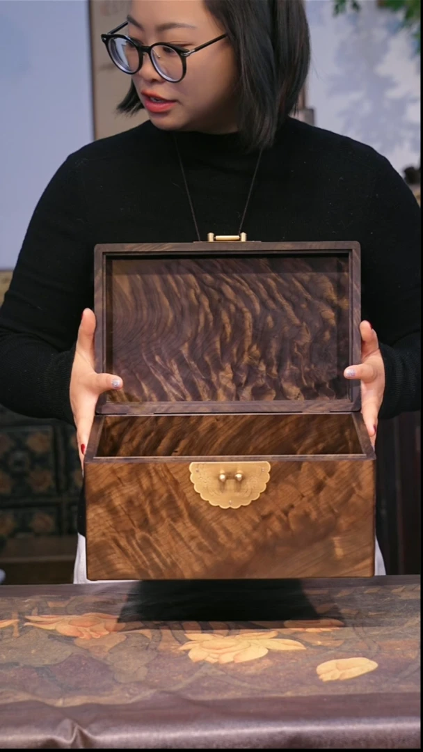 金丝楠小叶桢楠绿料一木一器盒子  长29宽18高16 【2】