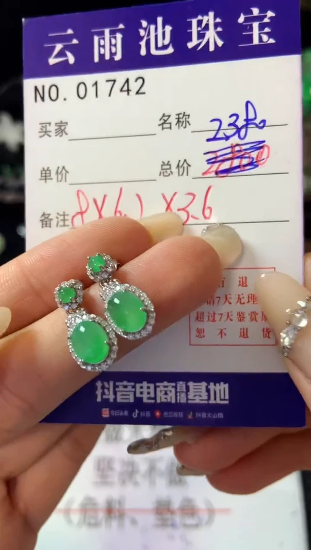 【闪购商品】翡翠耳饰银S925镶嵌翡翠