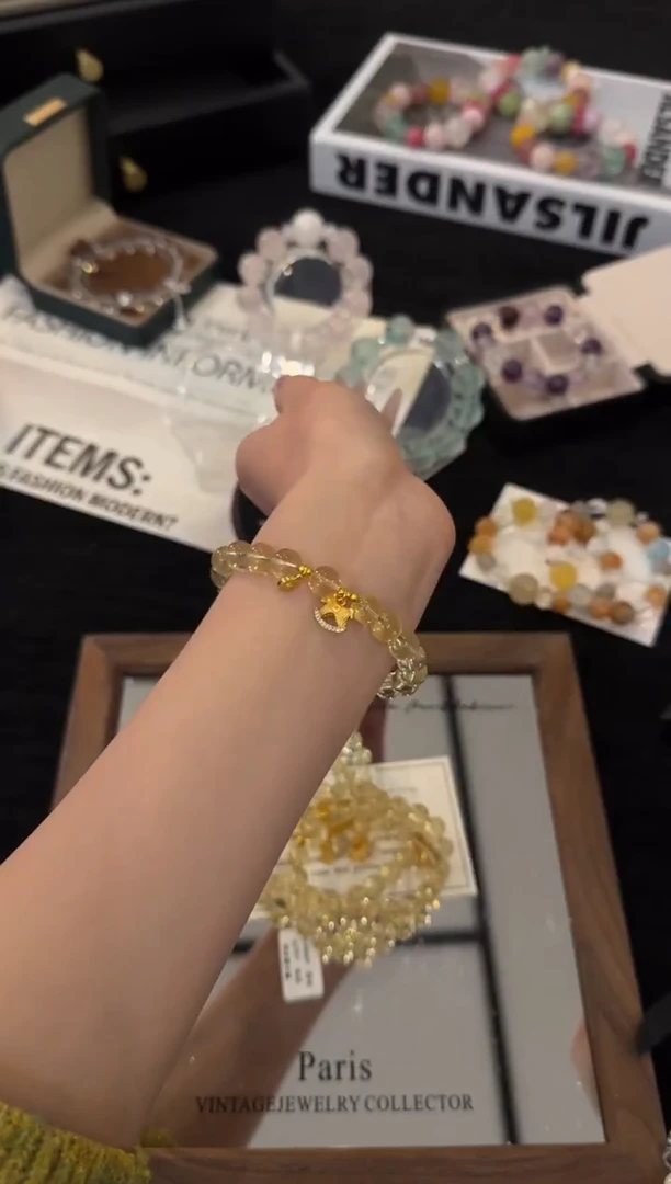 合金手链水晶马上有米x3679