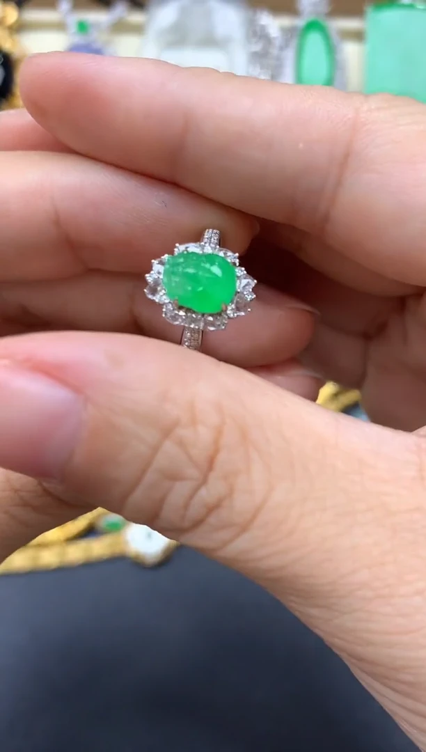 翡翠戒指18K金镶嵌517-中国好珍宝1