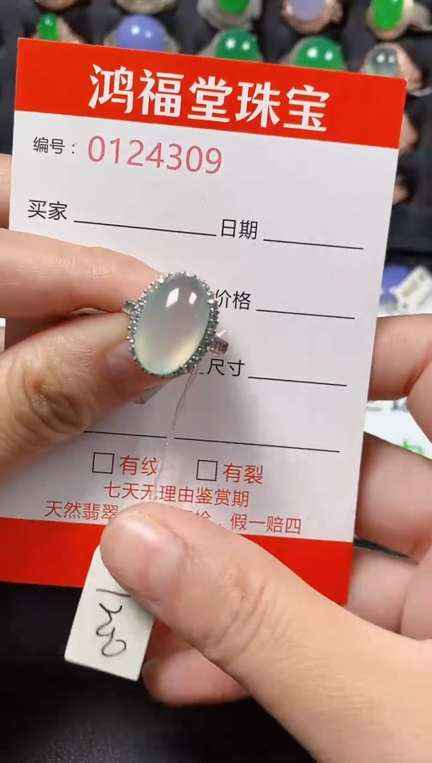 银S925镶嵌戒指翡翠4309