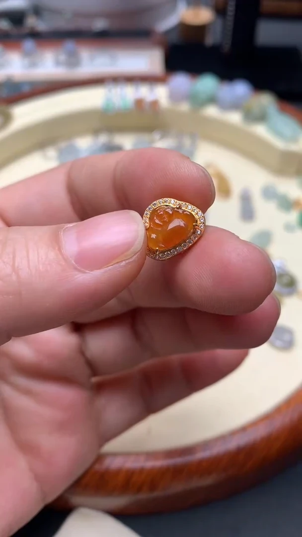 【闪购商品】翡翠颈饰银S925镶嵌翡翠镶嵌佛公