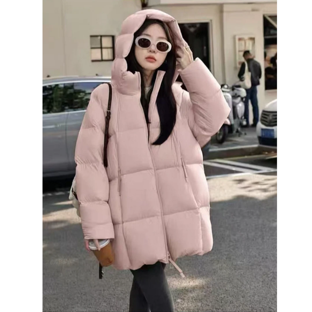 运动连帽贝贝中长款羽绒服女装短款长袖冬季